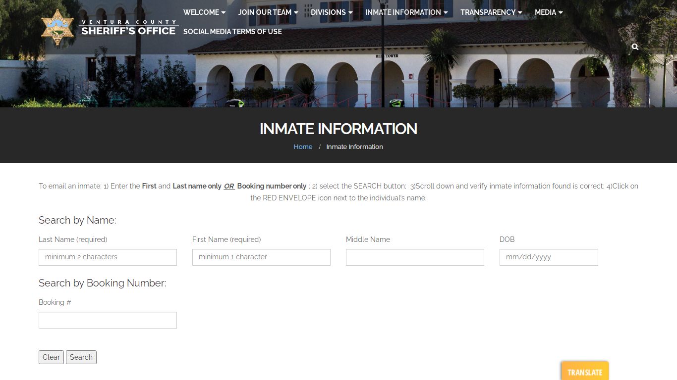 Inmate Information - Ventura County Sheriff's Office